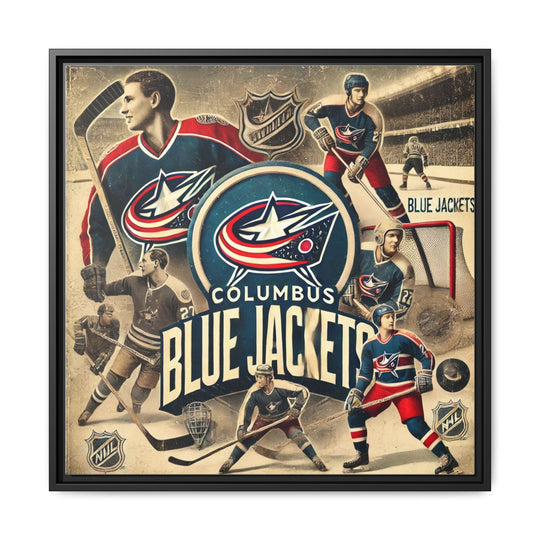 "Vintage Columbus Blue Jackets"  - Matte Canvas, Framed