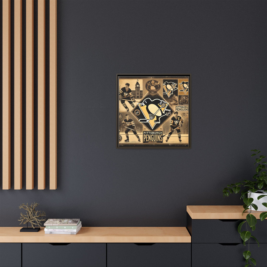 "Vintage Pittsburgh Penguins"  - Matte Canvas, Framed