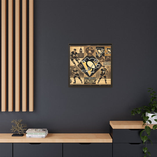 "Vintage Pittsburgh Penguins"  - Matte Canvas, Framed
