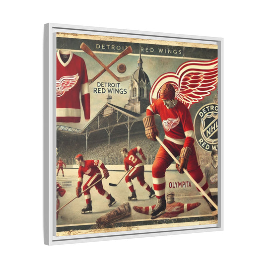 "Vintage Detroit Red Wings"  - Matte Canvas, Framed