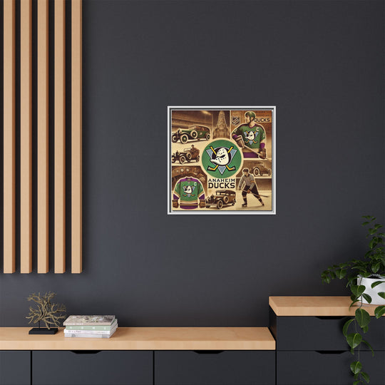 "Vintage Anaheim Ducks"  - Matte Canvas, Framed