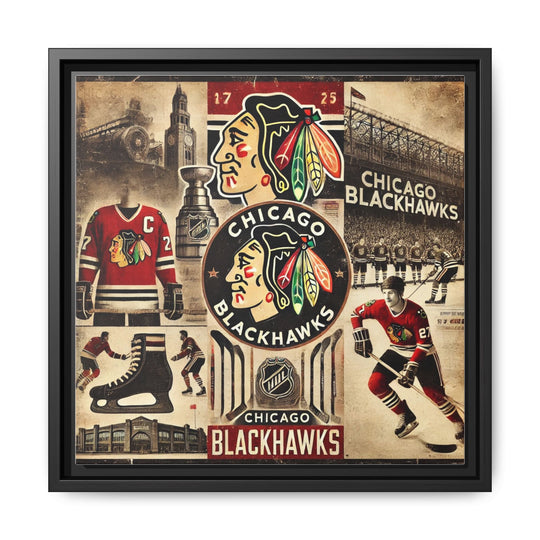 "Vintage Chicago Blackhawks"  - Matte Canvas, Framed