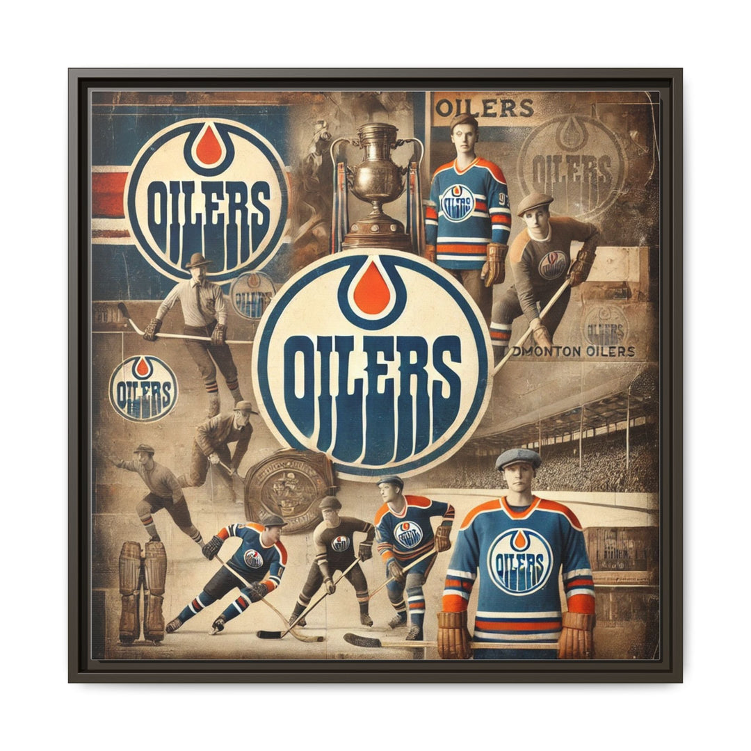 "Vintage Edmonton Oilers"  - Matte Canvas, Framed