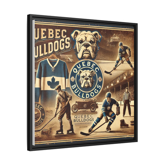 "Vintage Quebec Bulldogs"  - Matte Canvas, Framed