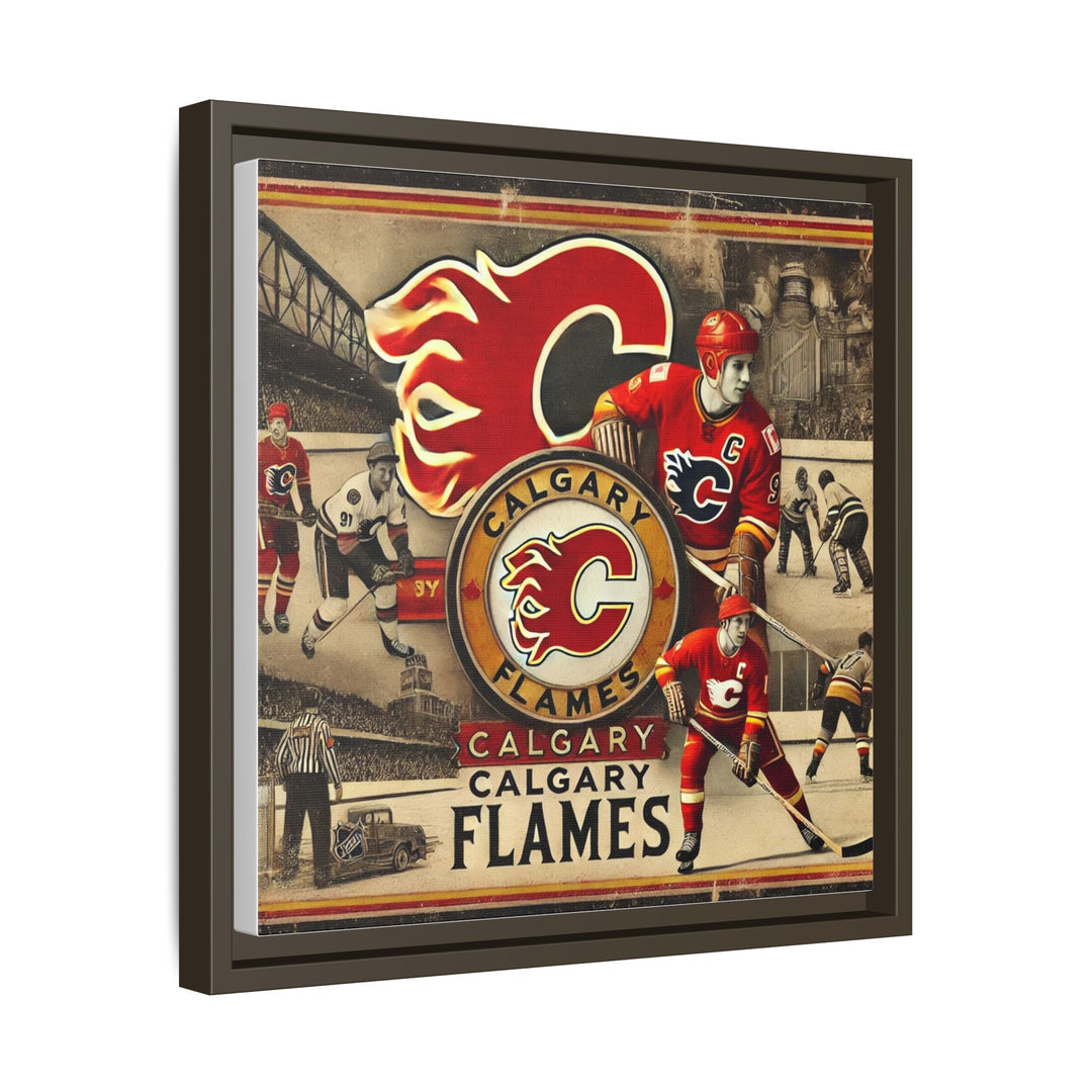 "Vintage Calgary Flames"  - Matte Canvas, Framed