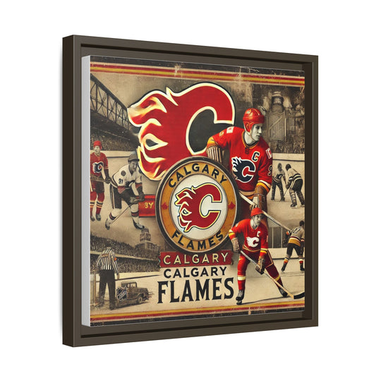 "Vintage Calgary Flames"  - Matte Canvas, Framed
