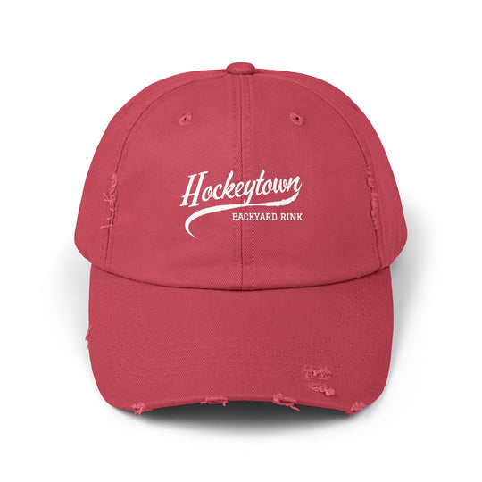 "Hockeytown Backyard Rink" -  Distressed Cap