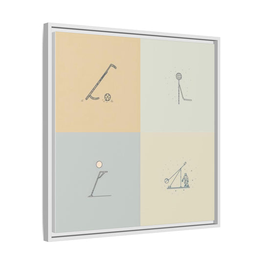 "Ball & Hockey"  - Matte Canvas, Framed