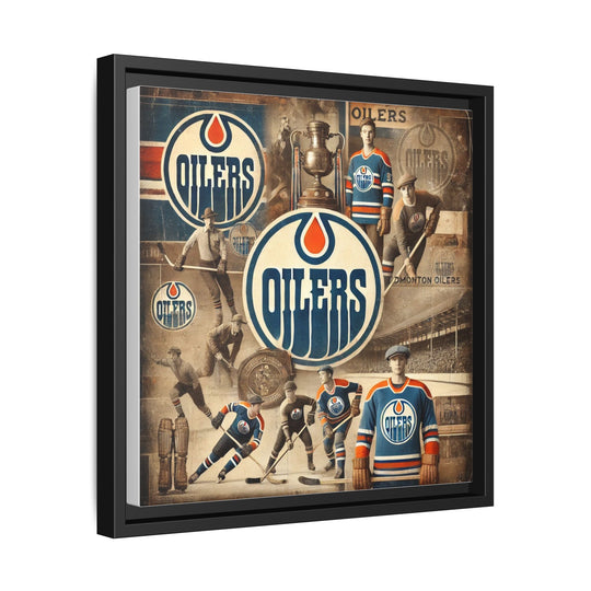 "Vintage Edmonton Oilers"  - Matte Canvas, Framed