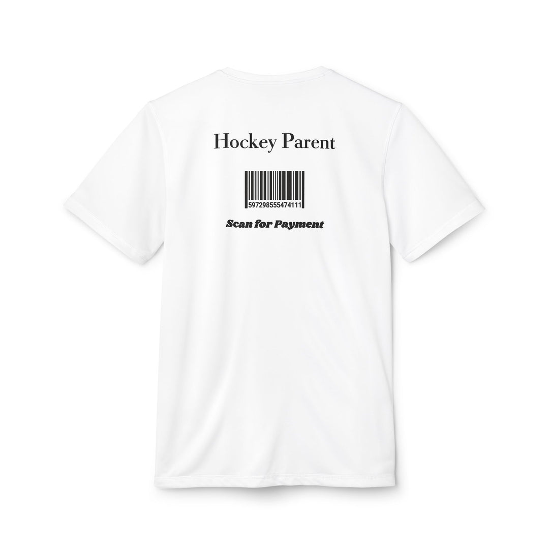 "Hockey Parent, Scan For Payment" - adidas Sport T-shirt