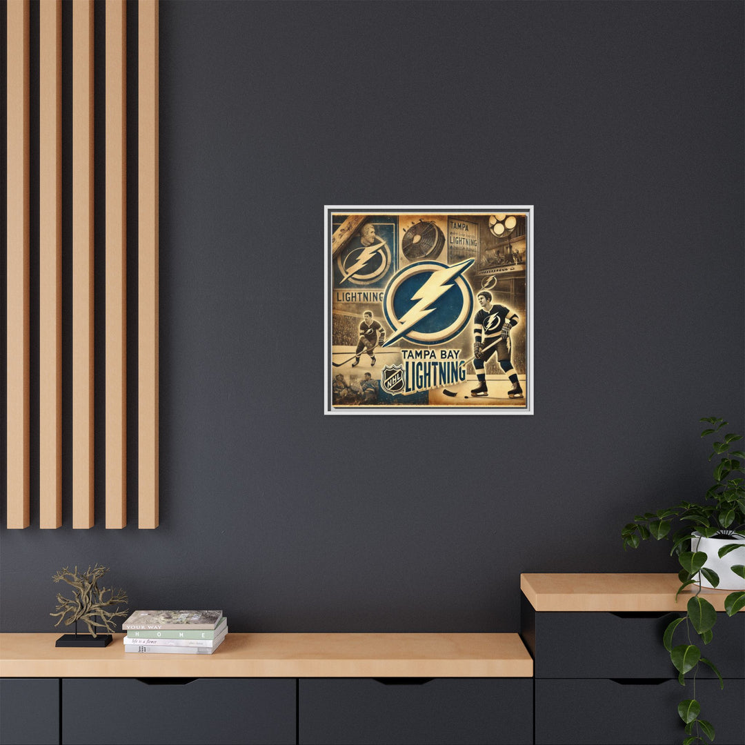 "Vintage Tampa Bay Lightning"  - Matte Canvas, Framed