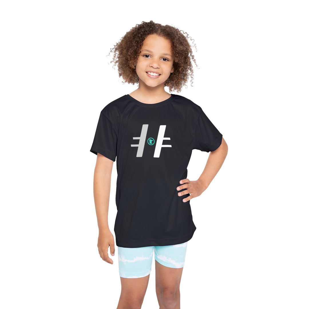 "Hockey MN Center Emblem" - Kids Sports T-Shirt