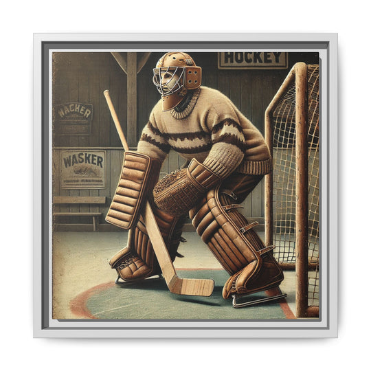 "Vintage Goalie"  - Matte Canvas, Framed
