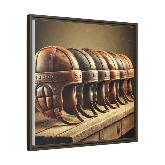 "Vintage Helmets  - Matte Canvas, Framed