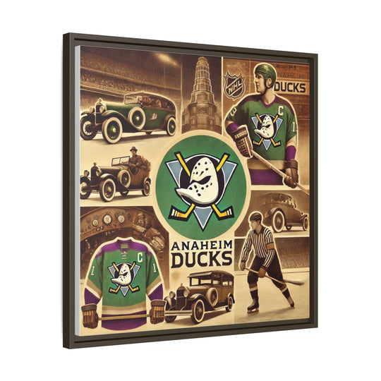 "Vintage Anaheim Ducks"  - Matte Canvas, Framed