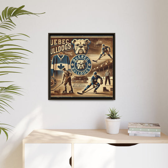 "Vintage Quebec Bulldogs"  - Matte Canvas, Framed
