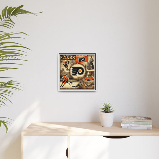 "Vintage Philadelphia Flyers"  - Matte Canvas, Framed