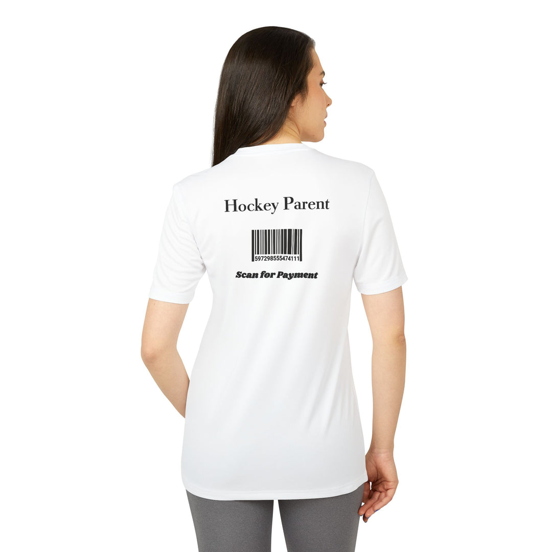 "Hockey Parent, Scan For Payment" - adidas Sport T-shirt