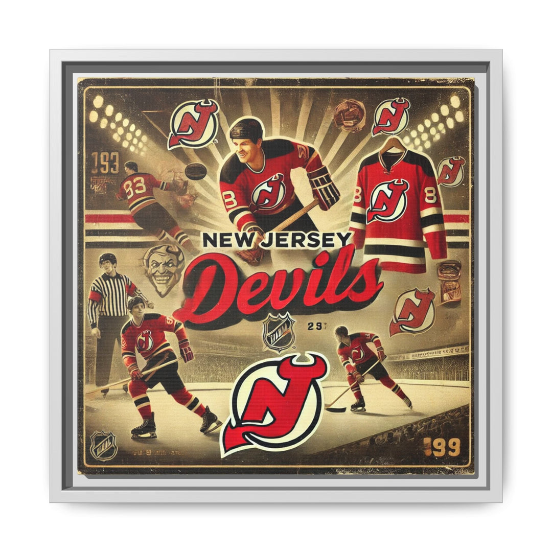 "Vintage New Jersey Devils"  - Matte Canvas, Framed
