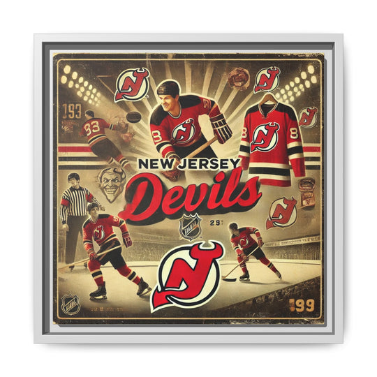 "Vintage New Jersey Devils"  - Matte Canvas, Framed