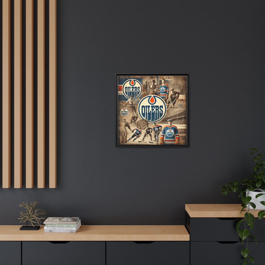 "Vintage Edmonton Oilers"  - Matte Canvas, Framed