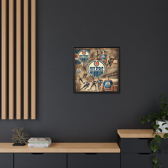 "Vintage Edmonton Oilers"  - Matte Canvas, Framed