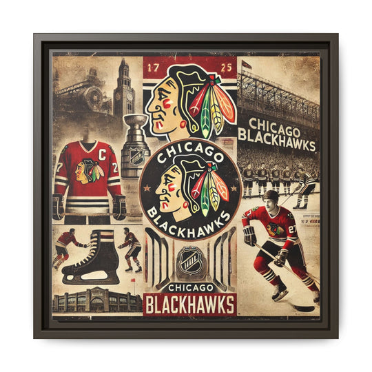 "Vintage Chicago Blackhawks"  - Matte Canvas, Framed