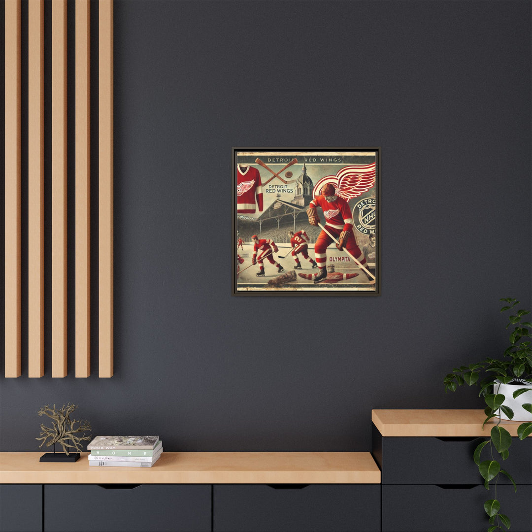 "Vintage Detroit Red Wings"  - Matte Canvas, Framed