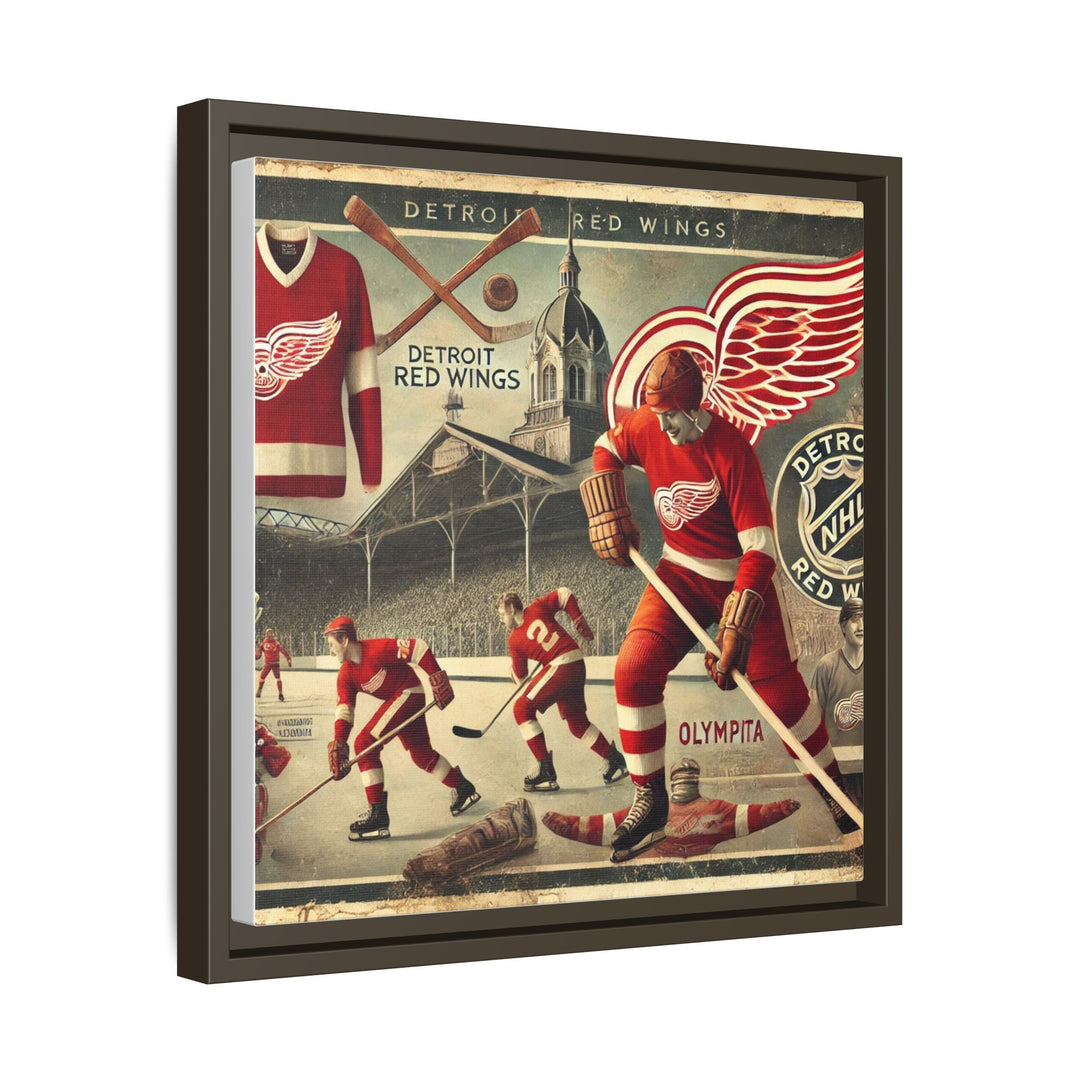 "Vintage Detroit Red Wings"  - Matte Canvas, Framed