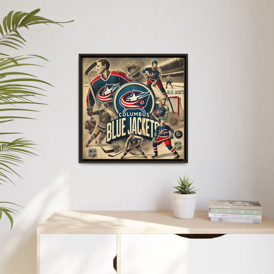 "Vintage Columbus Blue Jackets"  - Matte Canvas, Framed