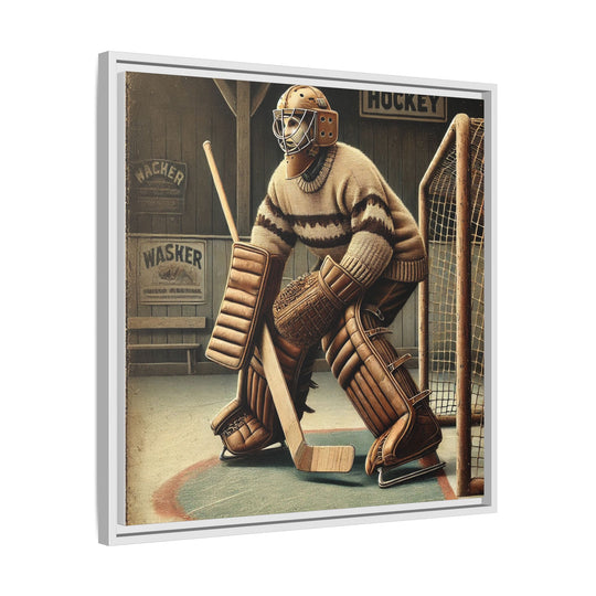 "Vintage Goalie"  - Matte Canvas, Framed