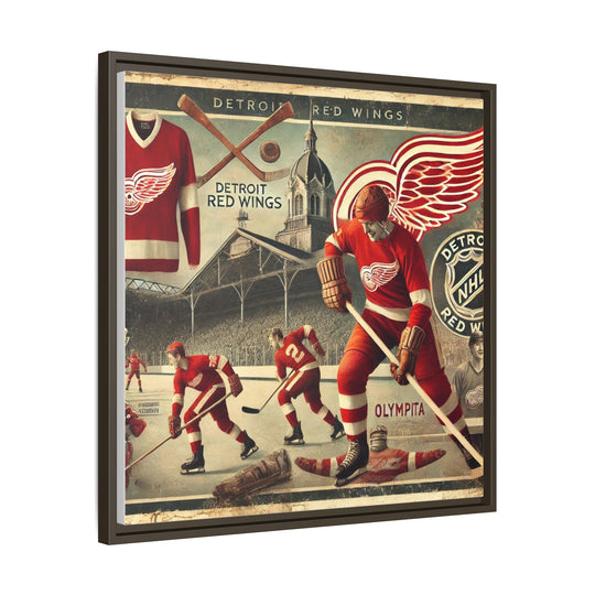 "Vintage Detroit Red Wings"  - Matte Canvas, Framed