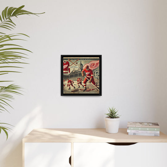 "Vintage Detroit Red Wings"  - Matte Canvas, Framed