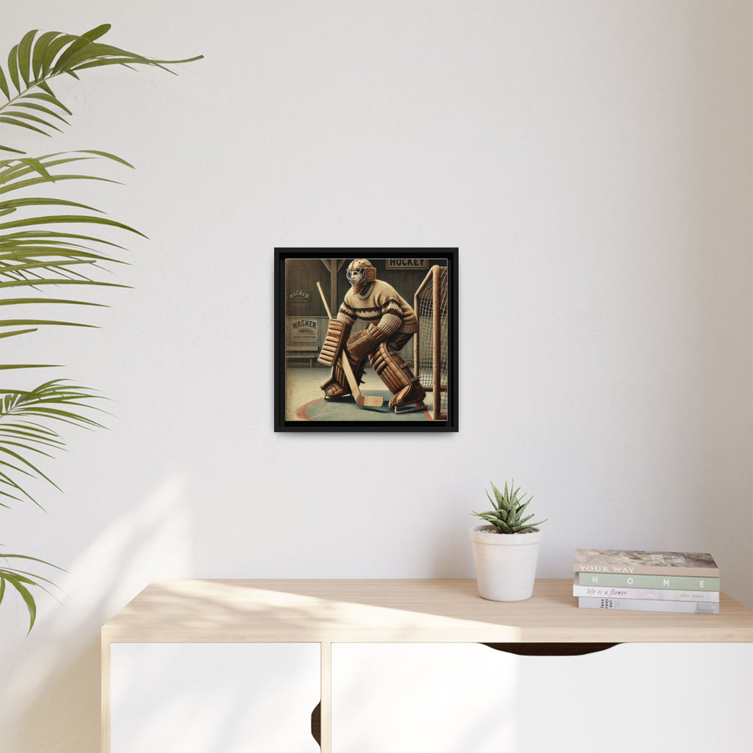 "Vintage Goalie"  - Matte Canvas, Framed