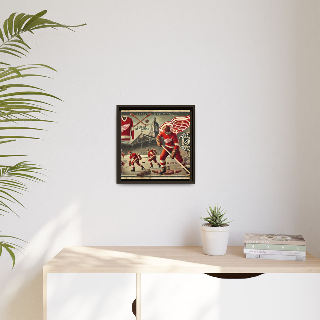 "Vintage Detroit Red Wings"  - Matte Canvas, Framed