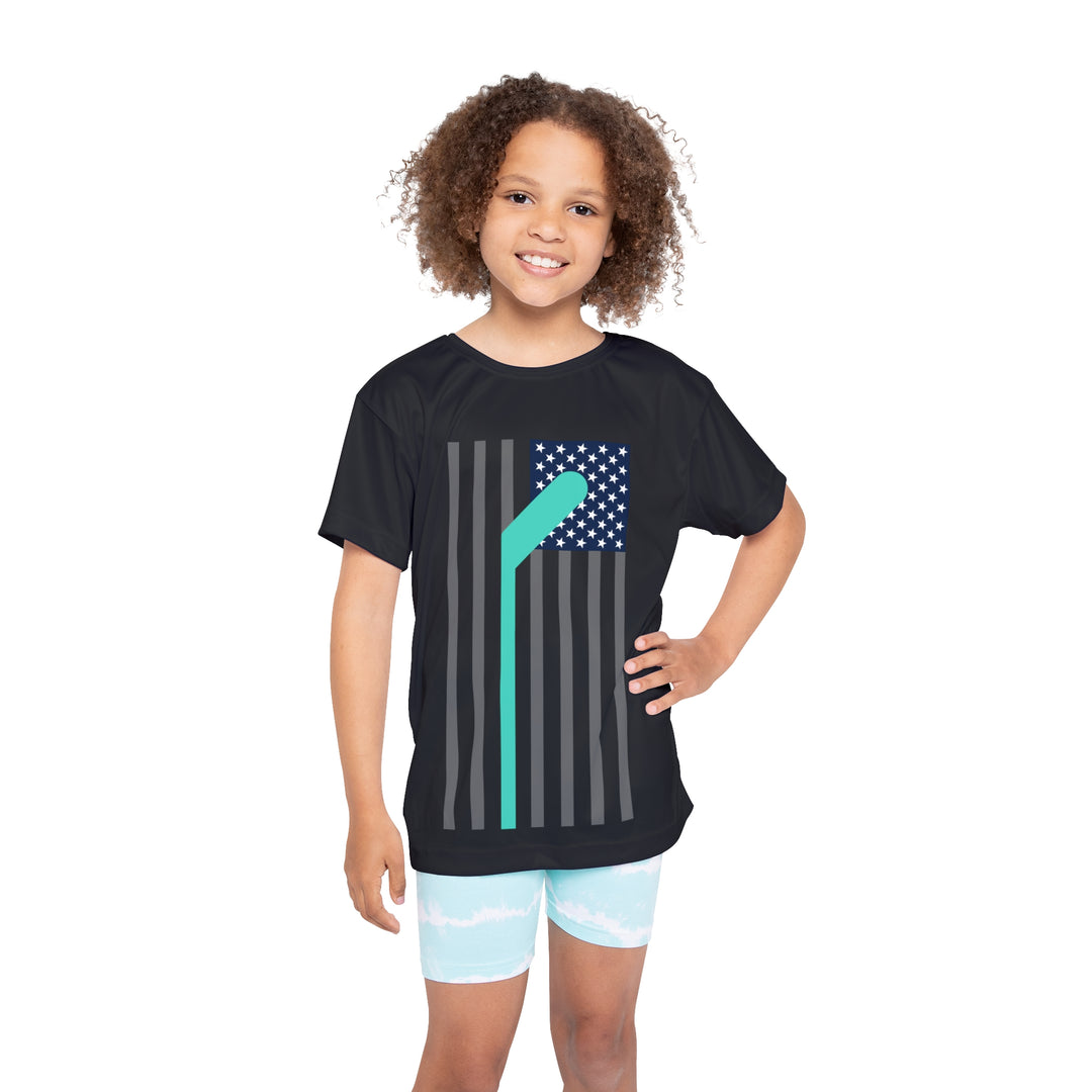 "Big Stick Over Flag" - Kids Sports T-Shirt