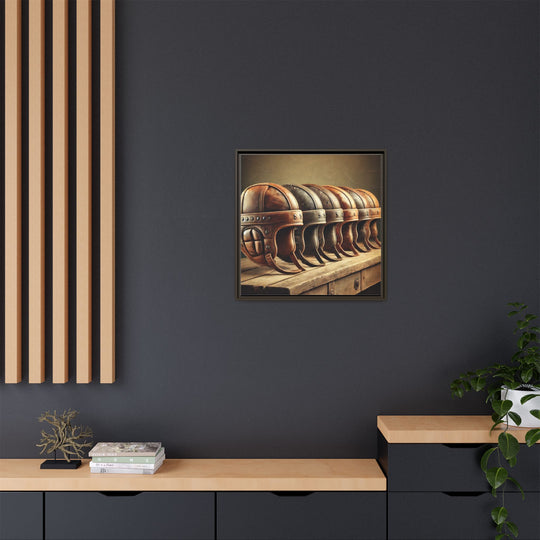 "Vintage Helmets  - Matte Canvas, Framed