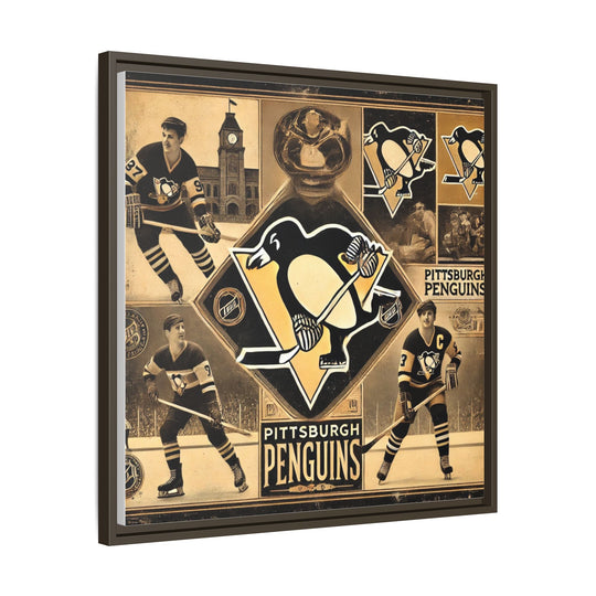 "Vintage Pittsburgh Penguins"  - Matte Canvas, Framed