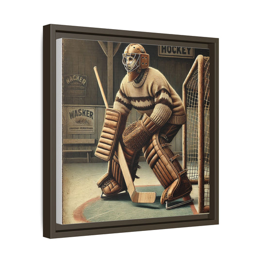 "Vintage Goalie"  - Matte Canvas, Framed