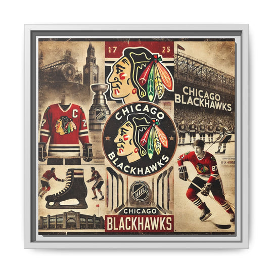 "Vintage Chicago Blackhawks"  - Matte Canvas, Framed