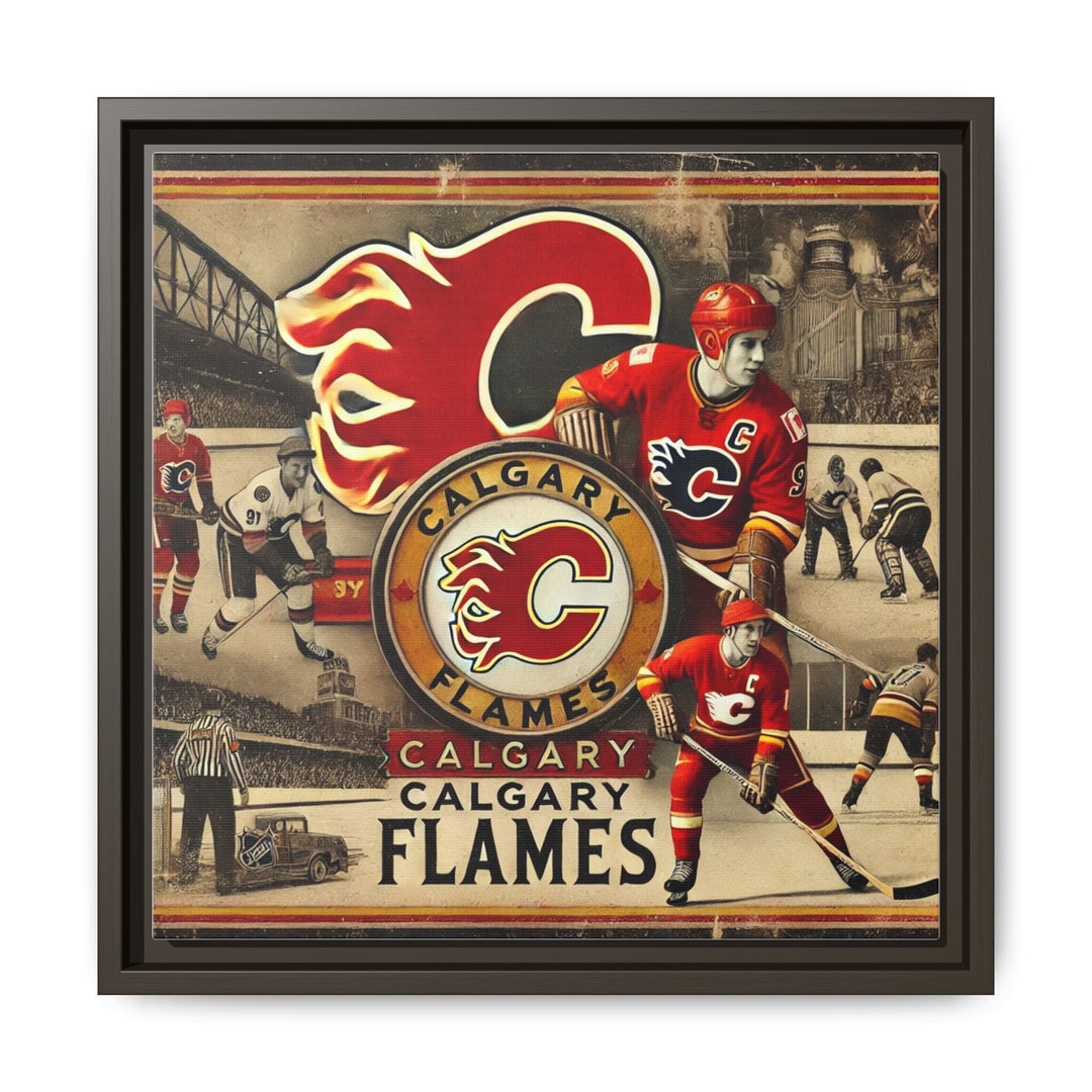 "Vintage Calgary Flames"  - Matte Canvas, Framed