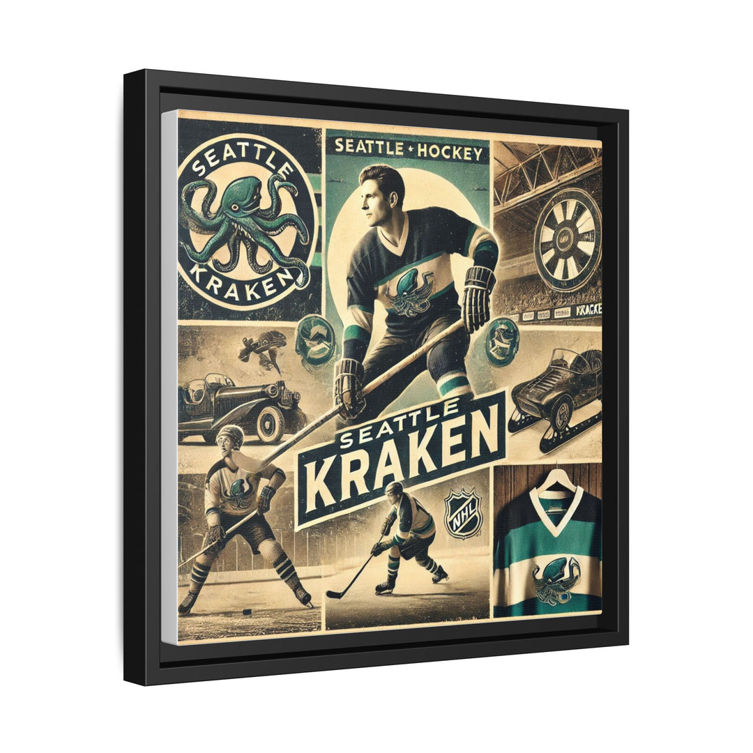 "Vintage Seattle Kraken"  - Matte Canvas, Framed