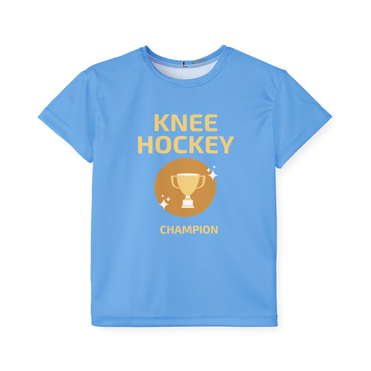 "Knee Hockey Champion" - Kids Sports T-Shirt