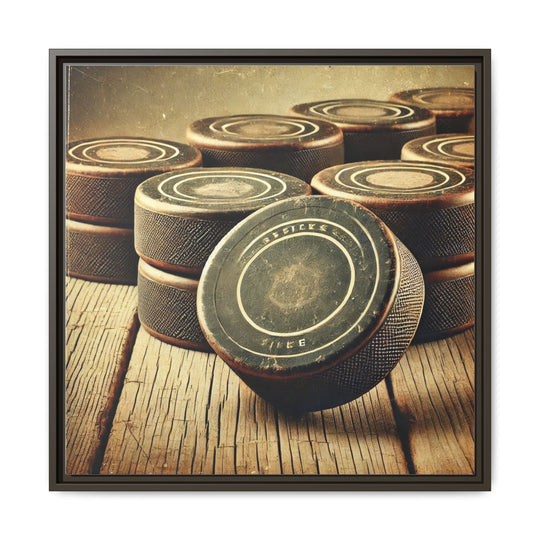 "Vintage Pucks"  - Matte Canvas, Framed