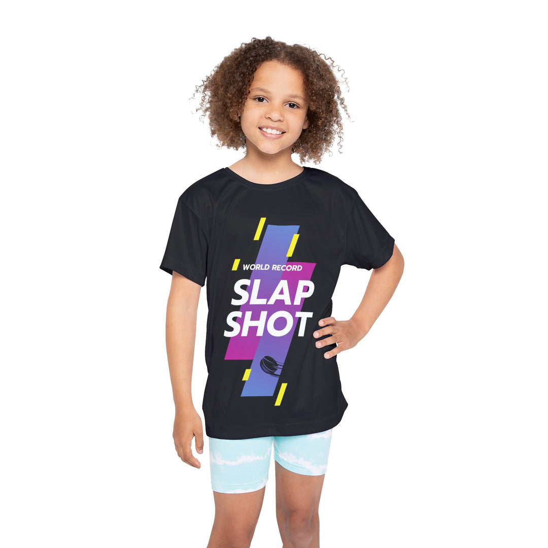 "World Record Slap Shot" - Kids Sports T-Shirt