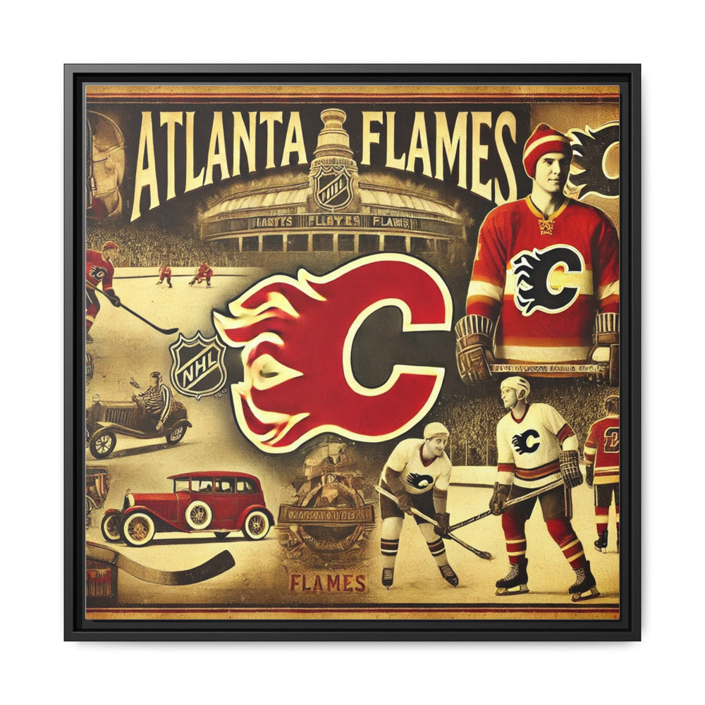 "Vintage Atlanta Flames"  - Matte Canvas, Framed