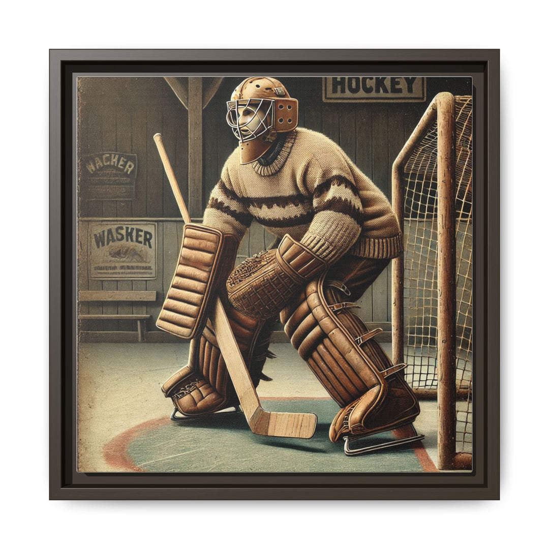 "Vintage Goalie"  - Matte Canvas, Framed