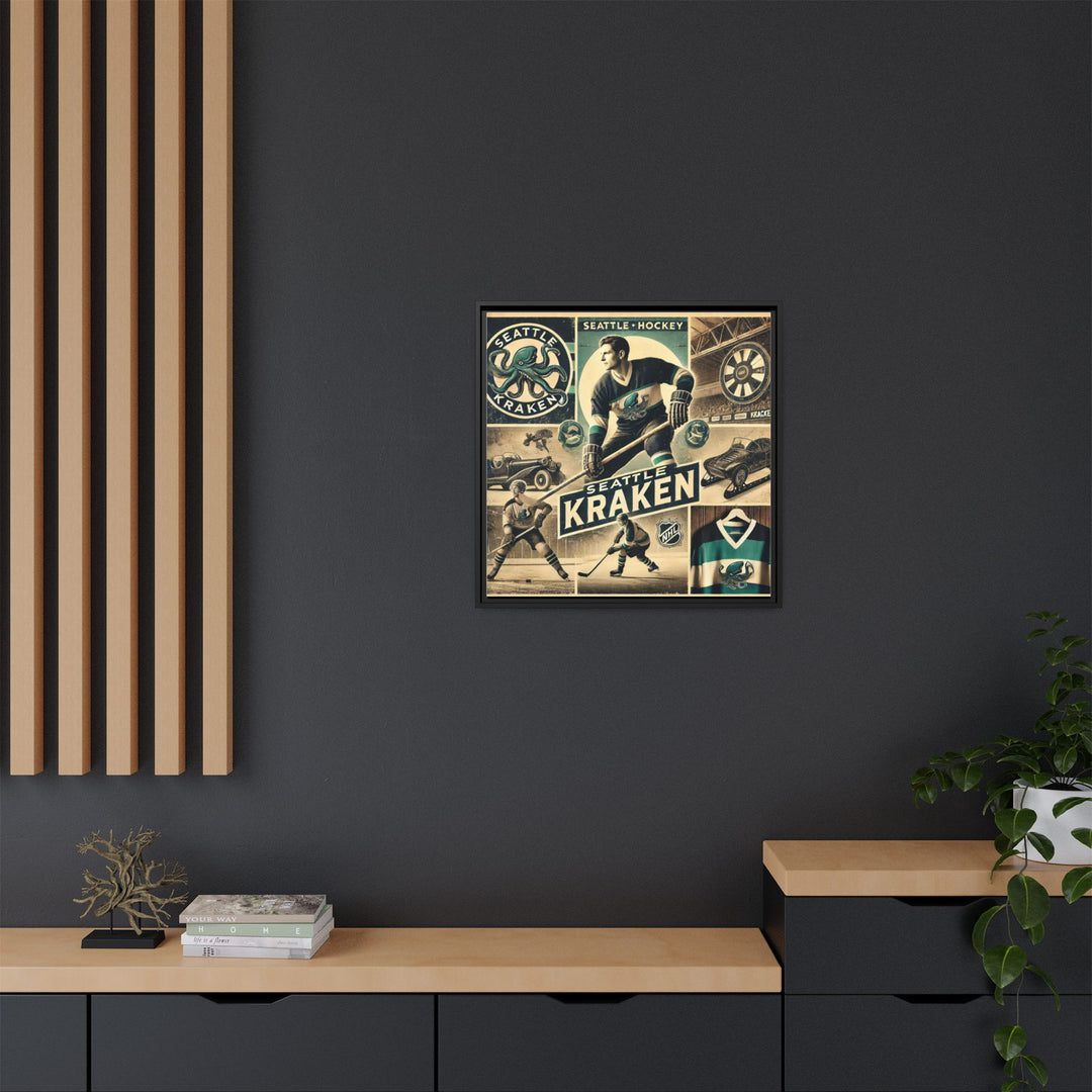 "Vintage Seattle Kraken"  - Matte Canvas, Framed