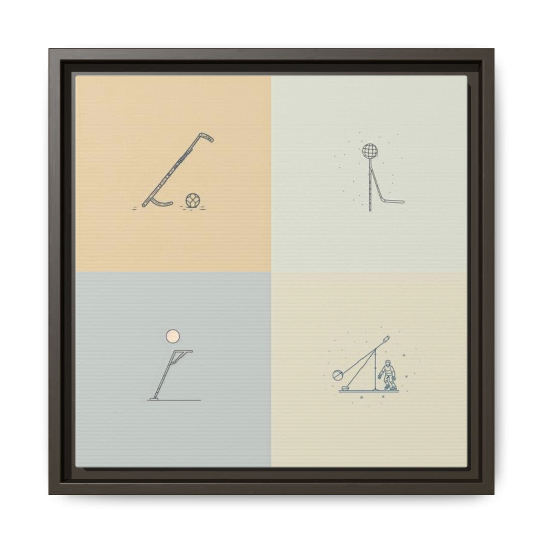 "Ball & Hockey"  - Matte Canvas, Framed