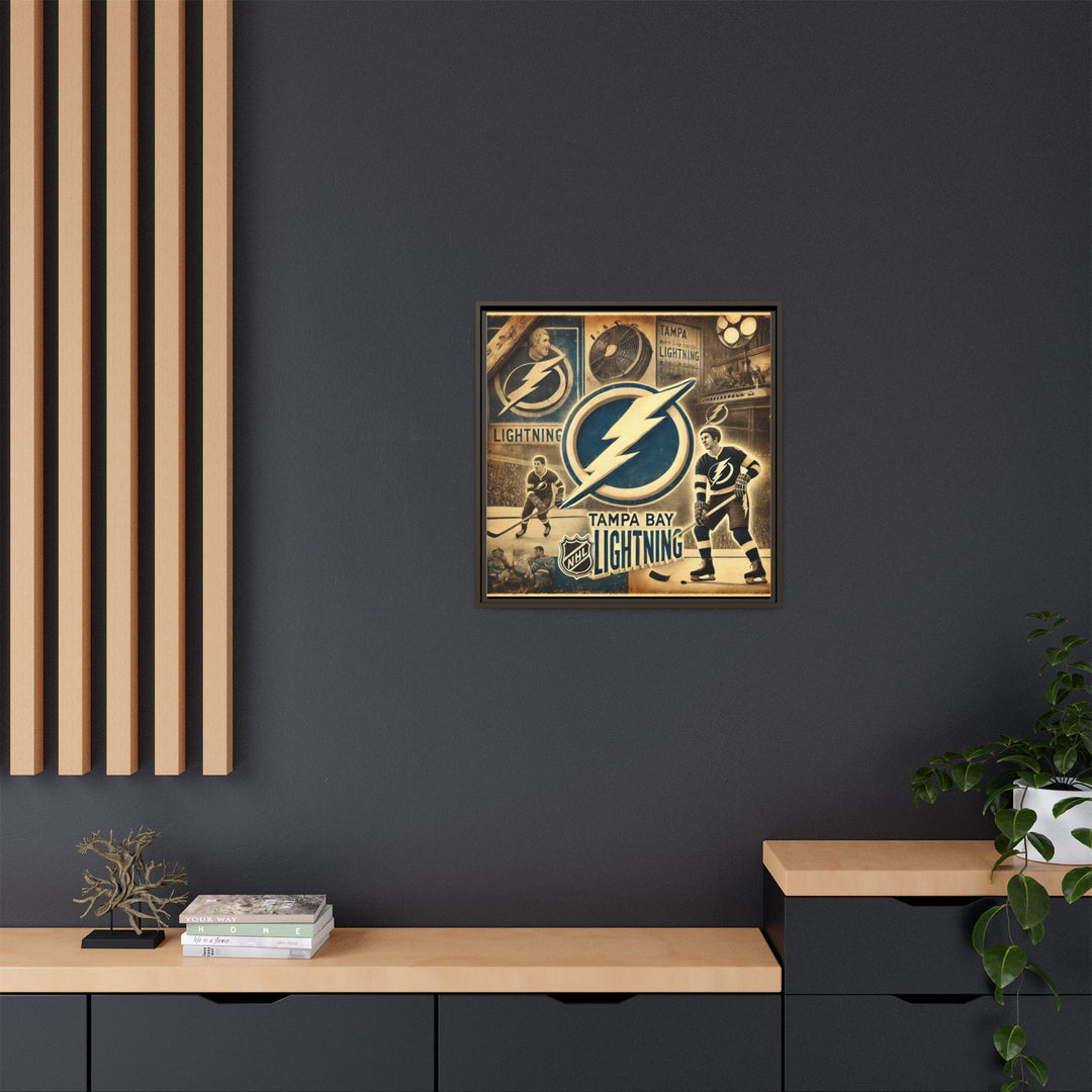 "Vintage Tampa Bay Lightning"  - Matte Canvas, Framed